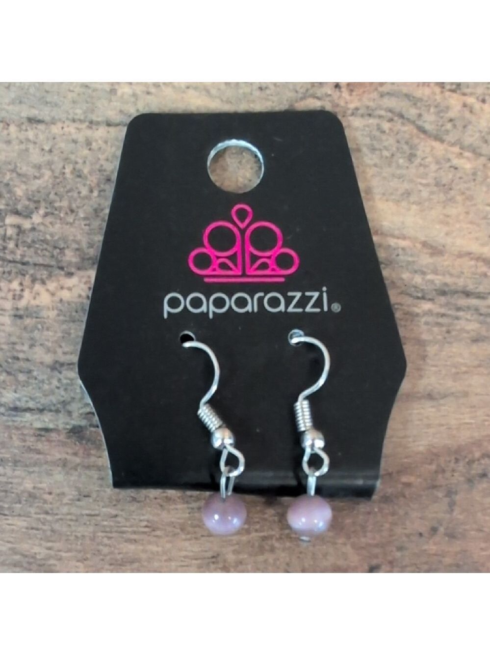 NWT Paparazzi Silver Earrings with Purple Beads